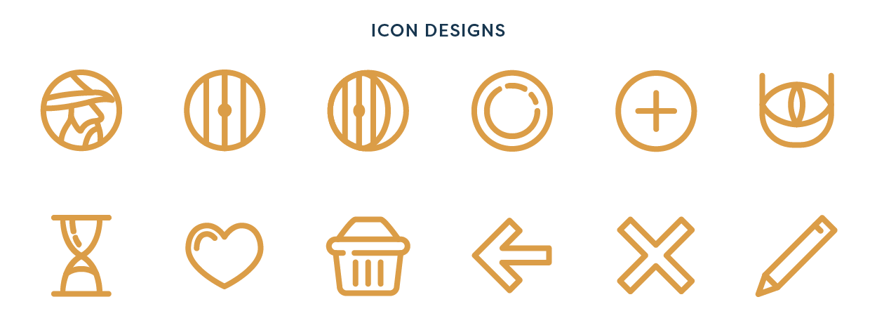 Icons designed for use in Herbivorous Hobbit app