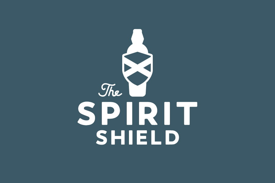Logo for Spirit Shield, a company selling patented corks that passively remove oxygen from opened liquor bottles