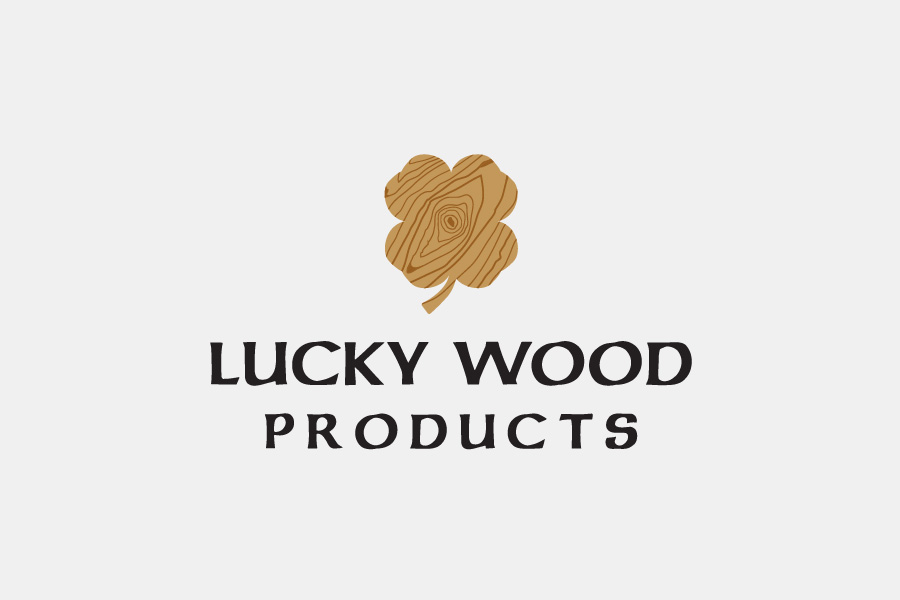 Logo for Lucky Wood Products, a company creating bespoke wooden furniture and decor